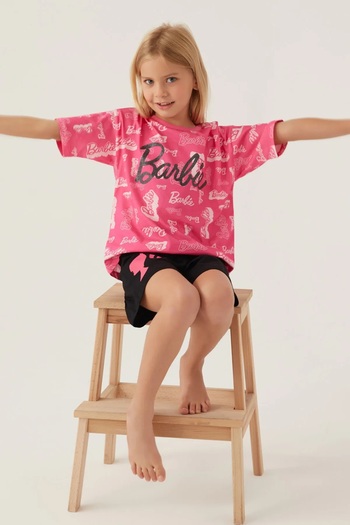 Barbie BARBIE LICENSED CREW ΛΑΙΜΟΣ ΚΟΝΤΟΜΑΝΙΚΙ ΣΕΡΒΙΤΣΕΡ ΑΓΟΡΙ ΚΟΡΙΤΣΙ ΣΟΡΤΣ ΠΙΤΖΑΜΑ ΣΕΤ 1705