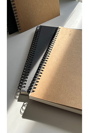 Fark Tanıtım B5 (17.6CM X 25CM) 1 Piece Brown Kraft Cover Unlined Spiral Notebook