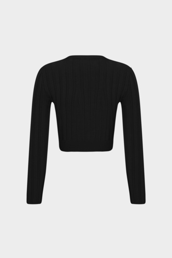 Açelya Okcu Crew Neck Slim Fit Crop Knitwear Sweater