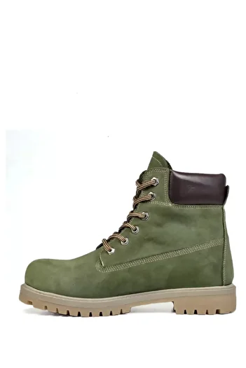 grado Genuine Leather Winter Boots Non-Slip Sole Khaki Tmb-1