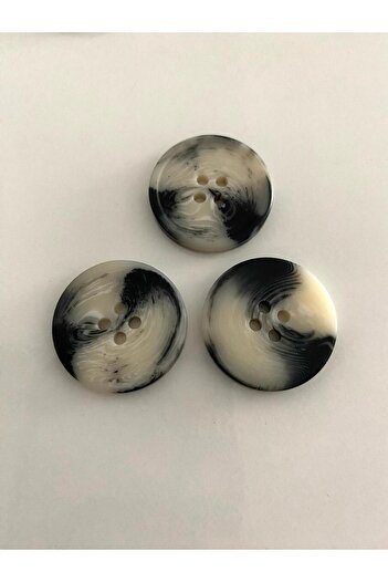 canan dizayn 25 Mm Coat And Trench Coat Button Black-white (8 PCS)