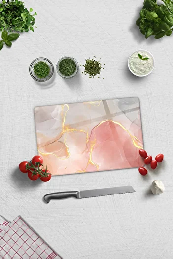 Decorita Glass Cutting Board - Glass Cutting Board |   Romantic Marble |   20cm X 30cm