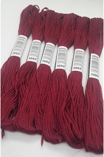 ALMİŞ 6 Pieces Single Color Etamine Cross Stitch Bracelet Brazilian Embroidery Thread 8-3713