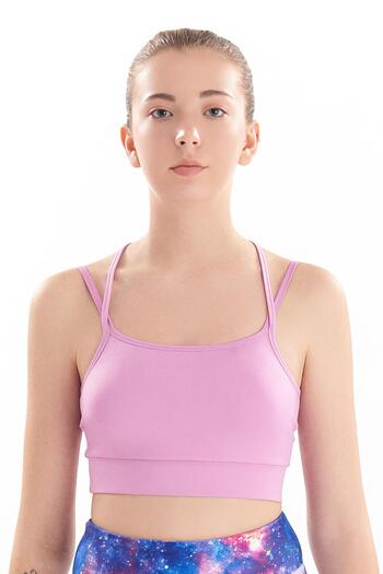 josejuan Women's Thin Strap Back Detailed Covered Sports Bra 7154