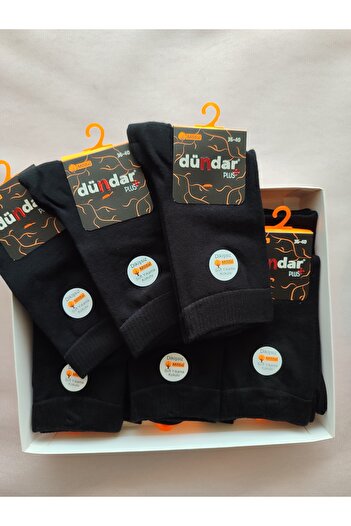Dündar Plus Women's Modal Socket Plain Black 12 Pieces 5725-1