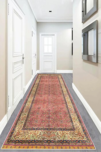 on the clouds Ethnic Ottoman Patterned Living Room Carpet and Floor Mat - Washable Non-Slip Base