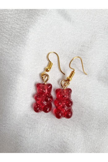 Es Kozmetik Glitter Teddy Bear Haribo Earrings with Jelly