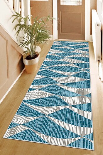 on the clouds Geometric Digital Printed - Washable Non-Slip Based Modern Living Room Carpet and Runner
