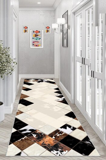 on the clouds Calfskin Patterned - Digital Printed Washable Non-Slip Living Room Carpet