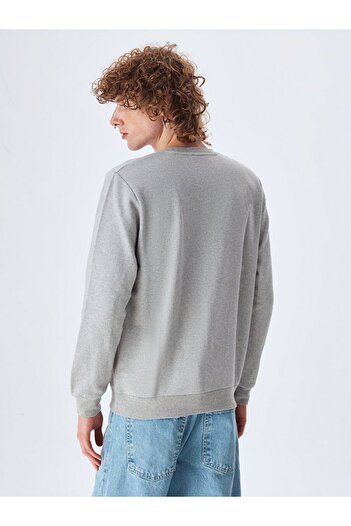 Ltb Logolu Bisiklet Yaka Gri Sweatshırt
