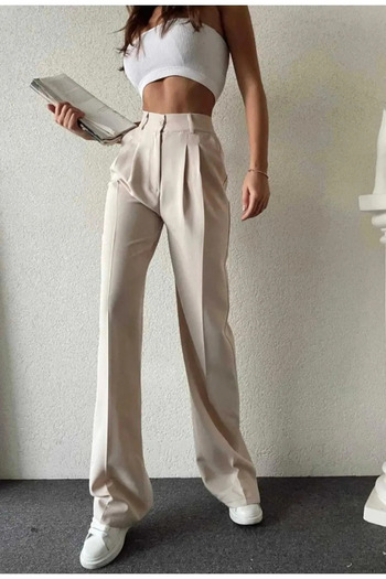 CurcunaShop Elçim Women - High Waist and Lycra Wide Leg Palazzo Trousers