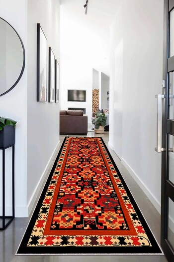 on the clouds Ethnic Rug Patterned Digital Printed Washable Non-Slip Based Living Room Carpet and Floor Mat