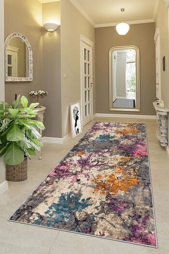 on the clouds Color Changing Tie-Dye Patterned - Washable Non-Slip Based Living Room Carpet and Runner
