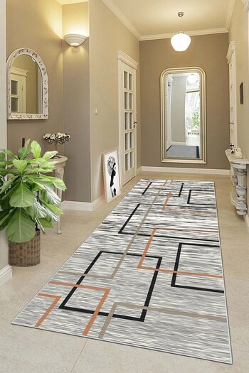 on the clouds Colorful Geometric Patterned Digital Printed Washable Non-Slip Living Room Carpet and Runner