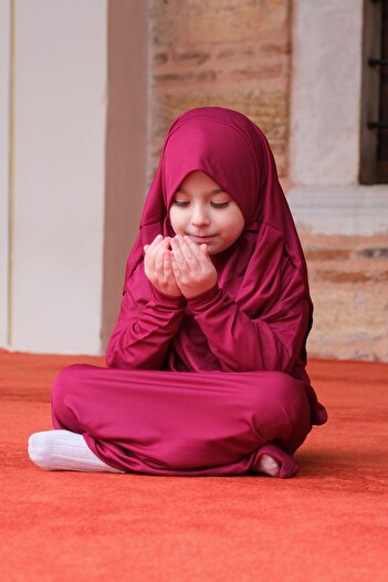 LOCCO Çocuk Namaz Elbisesi Mürdüm
