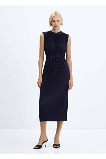 MANGO Woman Pleated midi length dress