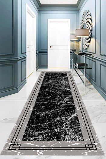 on the clouds Pink Marble Patterned Framed Digital Printed Non-Slip Based Living Room Carpet and Floor Mat