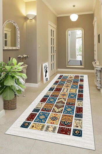 on the clouds Vintage Antique Rug Patterned Living Room Carpet and Runner - Non-Slip Base, Washable Print