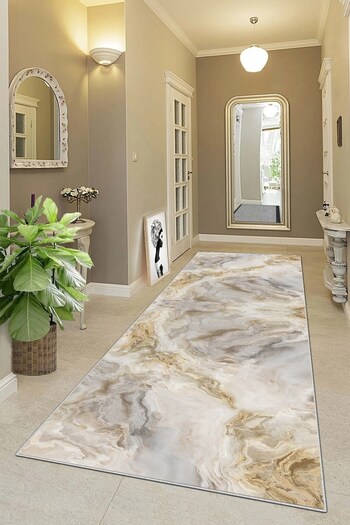 on the clouds Modern Living Room - Marble Patterned, Digital Printed Non-Slip Carpet and Floor Mat