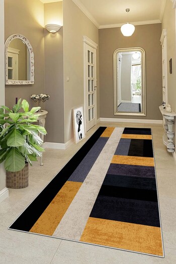 on the clouds Geometric Color Blocked Digital Printed Washable Non-Slip Living Room Carpet