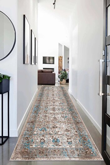 on the clouds Ottoman Patterned Digital Printed Washable Non-Slip Based Living Room Carpet and Runner