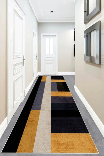 on the clouds Geometric Color Blocked Digital Printed Washable Non-Slip Living Room Carpet