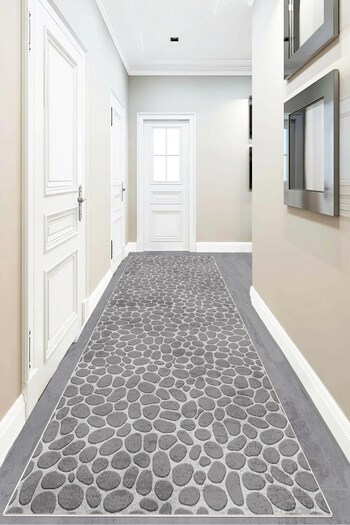 on the clouds Modern Digital Printed and Washable Non-Slip Based Stone Slab Patterned Living Room Carpet and Runner