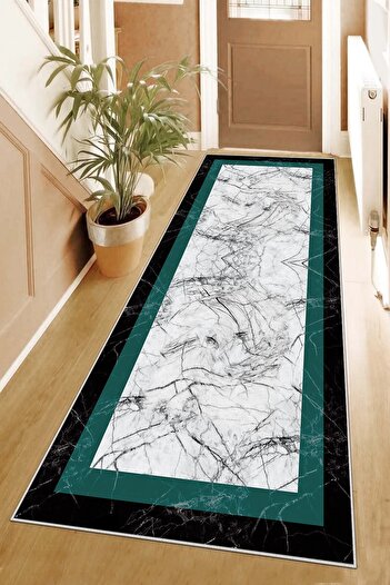 on the clouds Marble Patterned Living Room Carpet and Floor Mat - Digital Printing, Washable Non-Slip Base