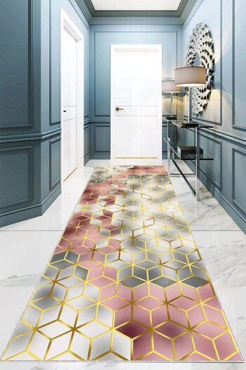on the clouds Geometric Patterned Color Transition Digital Printed Washable Living Room Carpet and Runner