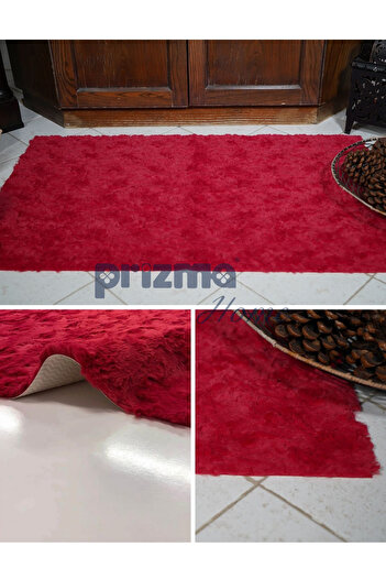 Prizma Micropost, Non-Slip, Washable 2-Piece Bathroom Rug, Mat| Red - (60X100) (50X60)cm