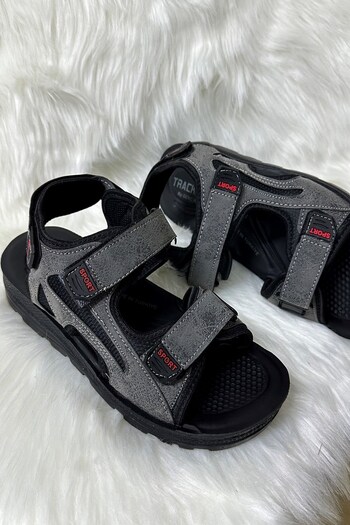 Nstil Casual Women's Men's Ice Grey Thick Anatomical Sole Velcro Adjustable Beach Sea Sandals 037-337