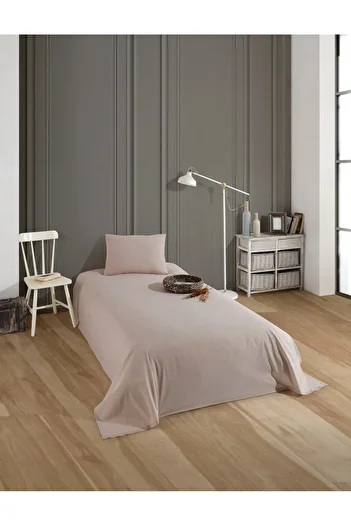 üntaş Üntaş Serenat Double Elasticless Sheet and 2 Pillowcases Plain Brown