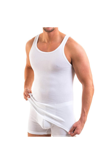 ANTHONY JACKSON Box of 5 Premium Classic Men's Undershirt Alexander Extra Long - Combed Fine Ribbed Organic Cotton