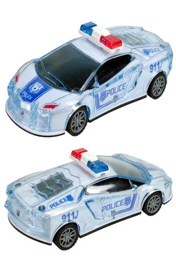 Hyd Unbreakable Protected Sound and Light Pull and Drop Friction Toy Police Car