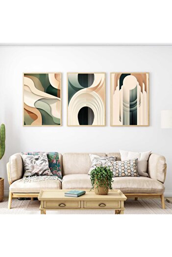 Pag accessories 3 Set Geometric Abstract Wall Framed Painting 3