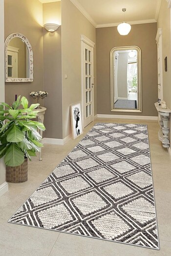 on the clouds Ethnic Rug Patterned - Geometric Tile Washable Non-Slip Based Living Room Carpet