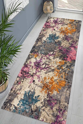 on the clouds Color Changing Tie-Dye Patterned - Washable Non-Slip Based Living Room Carpet and Runner
