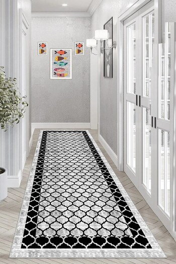 on the clouds Ottoman Geometric Patterned - Digital Printed Non-Slip Carpet