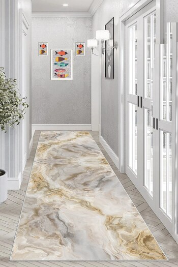 on the clouds Modern Living Room - Marble Patterned, Digital Printed Non-Slip Carpet and Floor Mat