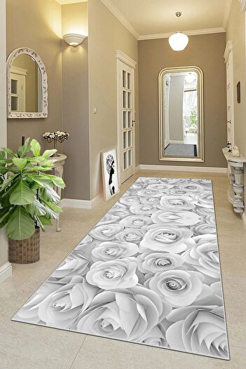 on the clouds Digital Printed Flower Pattern - Washable Non-Slip Base Stain Resistant Living Room Carpet and Runner