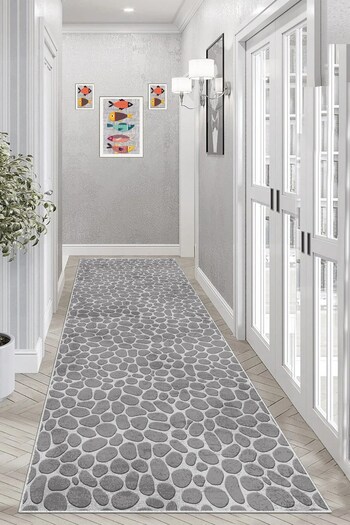 on the clouds Modern Digital Printed and Washable Non-Slip Based Stone Slab Patterned Living Room Carpet and Runner