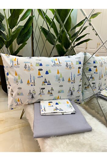 micoton MICOTON 100% COTTON SINGLE PERSON RUBBER-FREE SHEET AND PILLOW CASE SET
