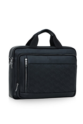 U.S. Polo Assn. U.S. Polo Assn 23636 vegan leather notebook laptop briefcase BLACK