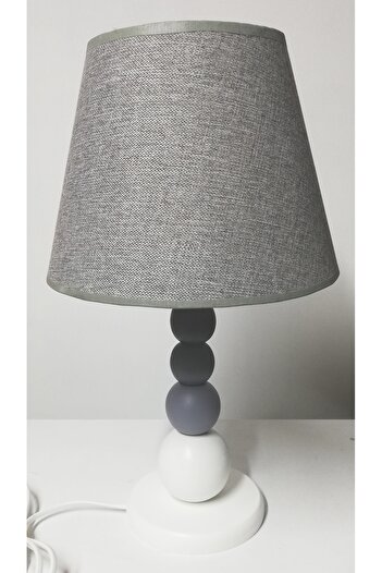 TEKAY AYDINLATMA Gray white black wooden bedroom lampshade