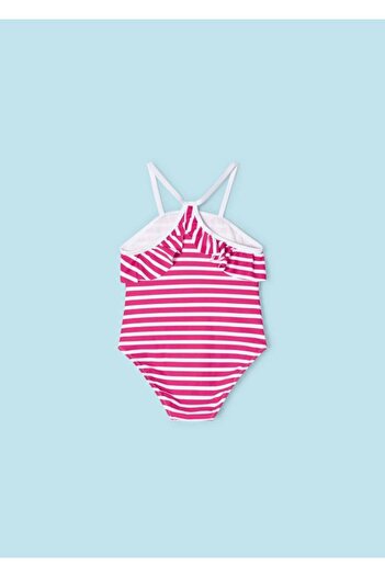 MAYORAL Girl's Striped Ruffle Swimsuit