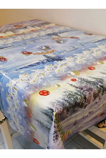 Başak Ev Tekstili Pânză uleioasă din PVC cu model de Anul Nou - HABĂ DE MASĂ ȘTERGĂTĂ