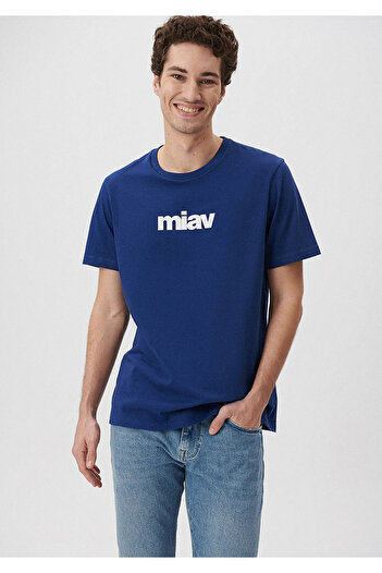 Mavi Miav Printed Navy Blue Tisort Regular Fit Regular Cut 06715370722