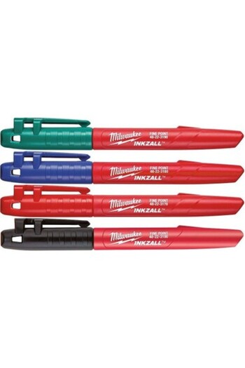 Milwaukee 4 Different Colored Marker Pens