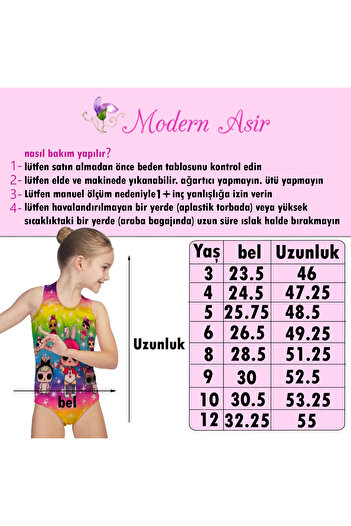 MODERN ASIR Girls' Sea Pool Beach Unicorn Rainbow Swimsuit Graffiti Comfortable Fast Drying
