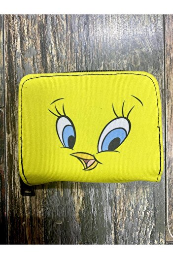 Street Bag Sarı Renk Civciv Desenli Etnik Otantik Desenli Bölmeli Kullanışlı Cüzdan